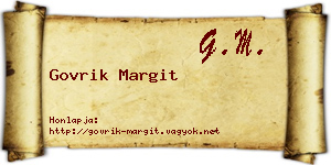 Govrik Margit névjegykártya